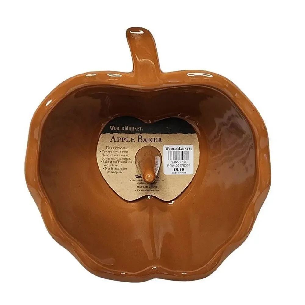 World Market Kitchen Bakeware, Ceramic Stoneware Oven Apple Baker NEW